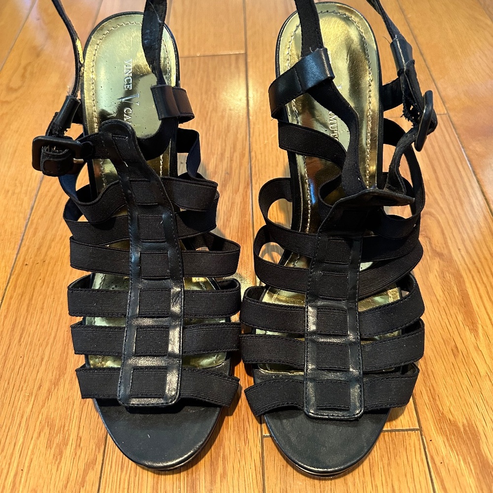 Vince Camuto Strappy Heels (Black) Size 9.5